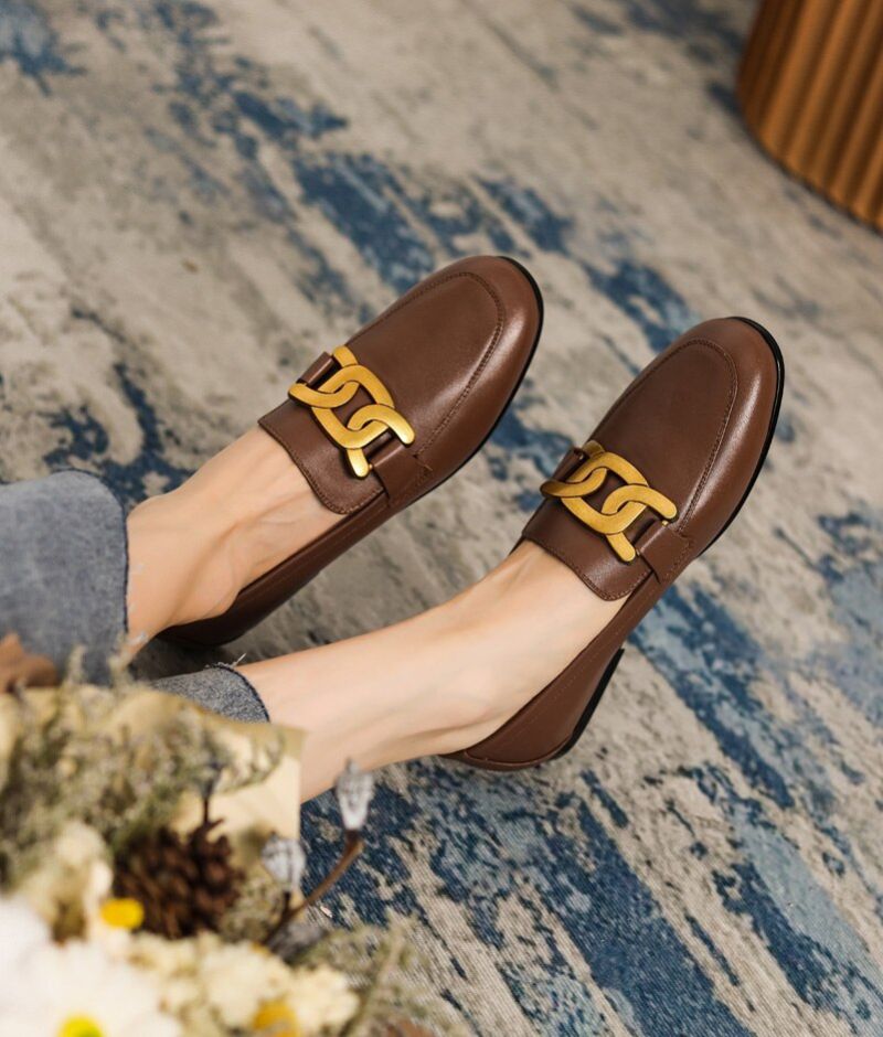 Lina Dames Casual Leren Loafer Schoenen - Zwart