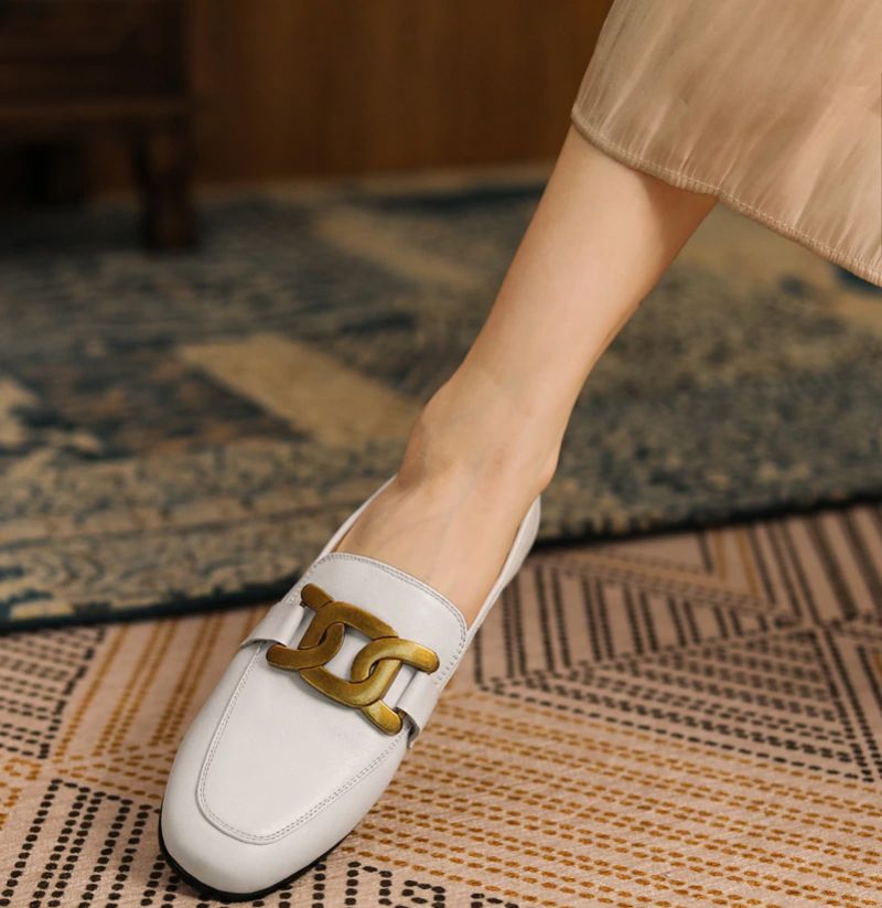 Lina Dames Casual Leren Loafer Schoenen - Zwart