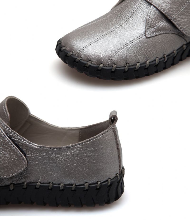Lina Dames Zachte Platte Leren Loafer Schoenen - Paars