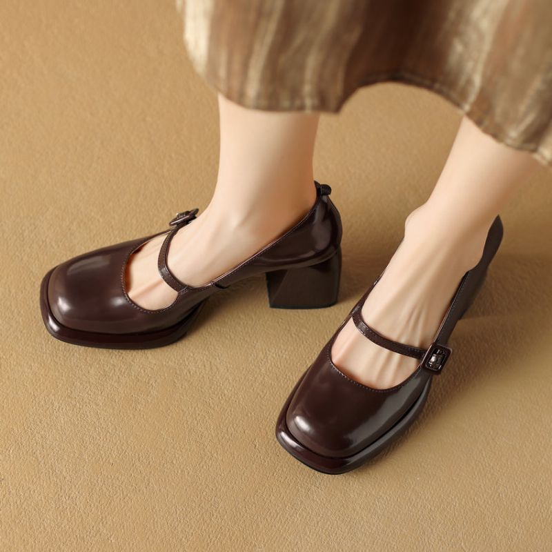 Lina Pumps Met Dikke Hoge Hak Voor Dames - Zwart