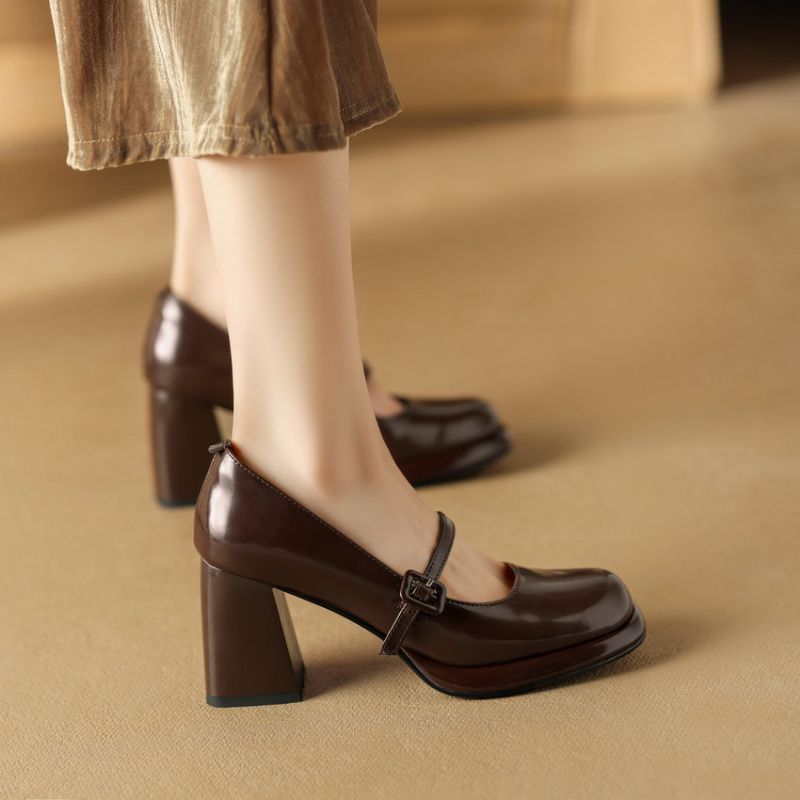 Lina Pumps Met Dikke Hoge Hak Voor Dames - Zwart