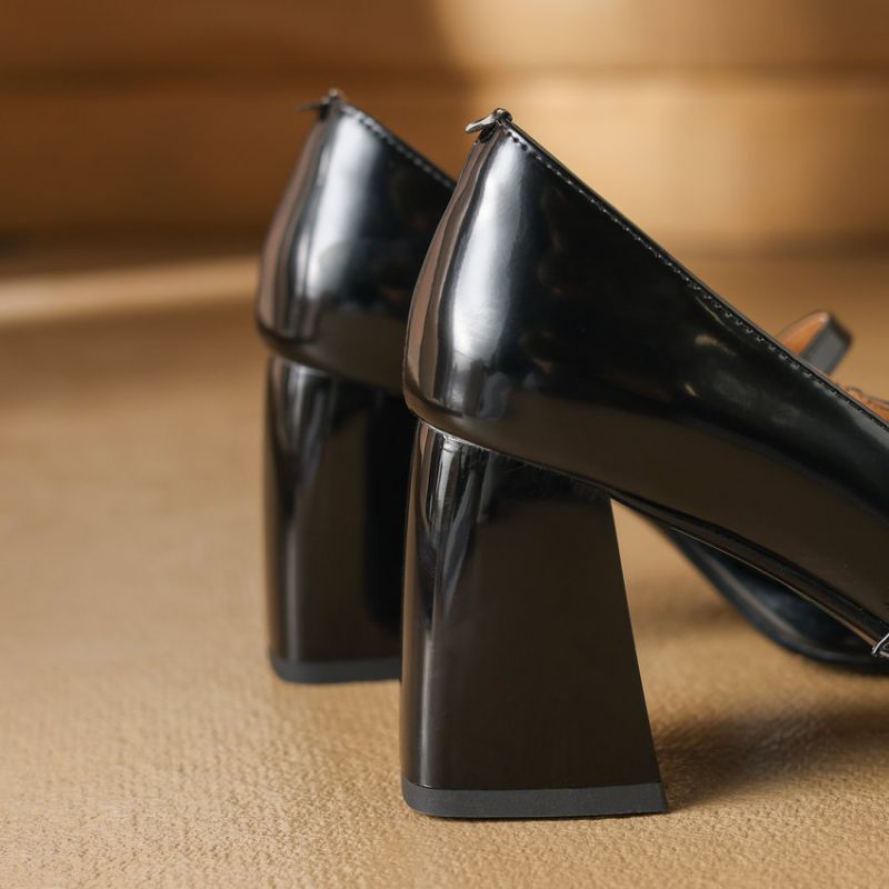 Lina Pumps Met Dikke Hoge Hak Voor Dames - Zwart