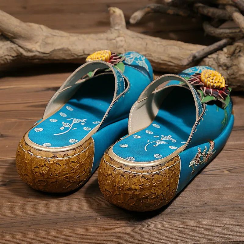 Linda Dames Platformklompen - Blauw