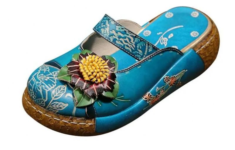 Linda Dames Platformklompen - Blauw