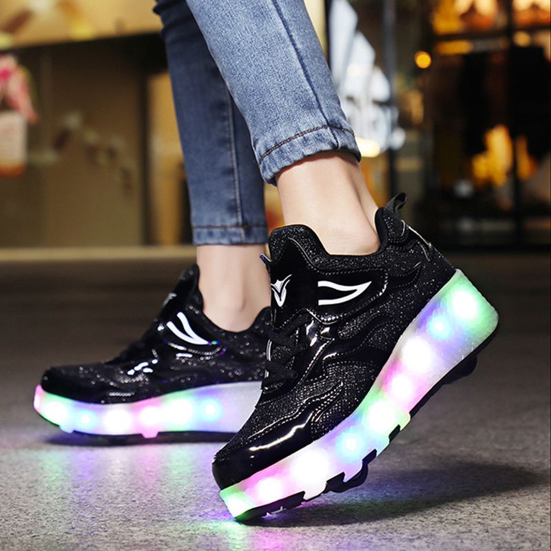 Lisboa Unisex Kinderen Roller Sneaker - Zwart