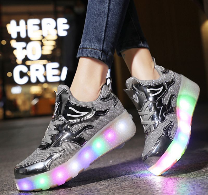 Lisboa Unisex Kinderen Roller Sneaker - Zwart