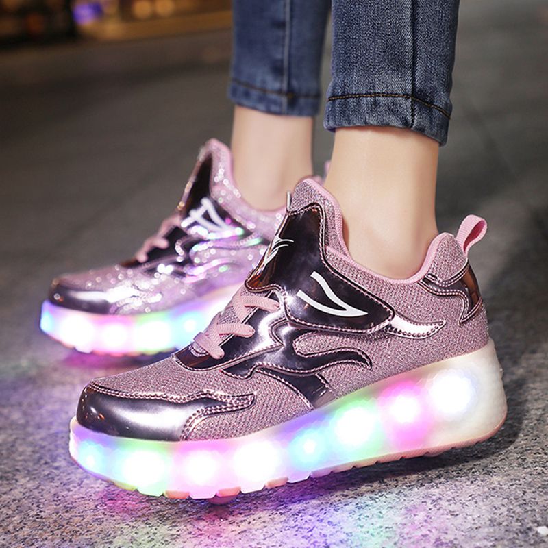 Lisboa Unisex Kinderen Roller Sneaker - Zwart