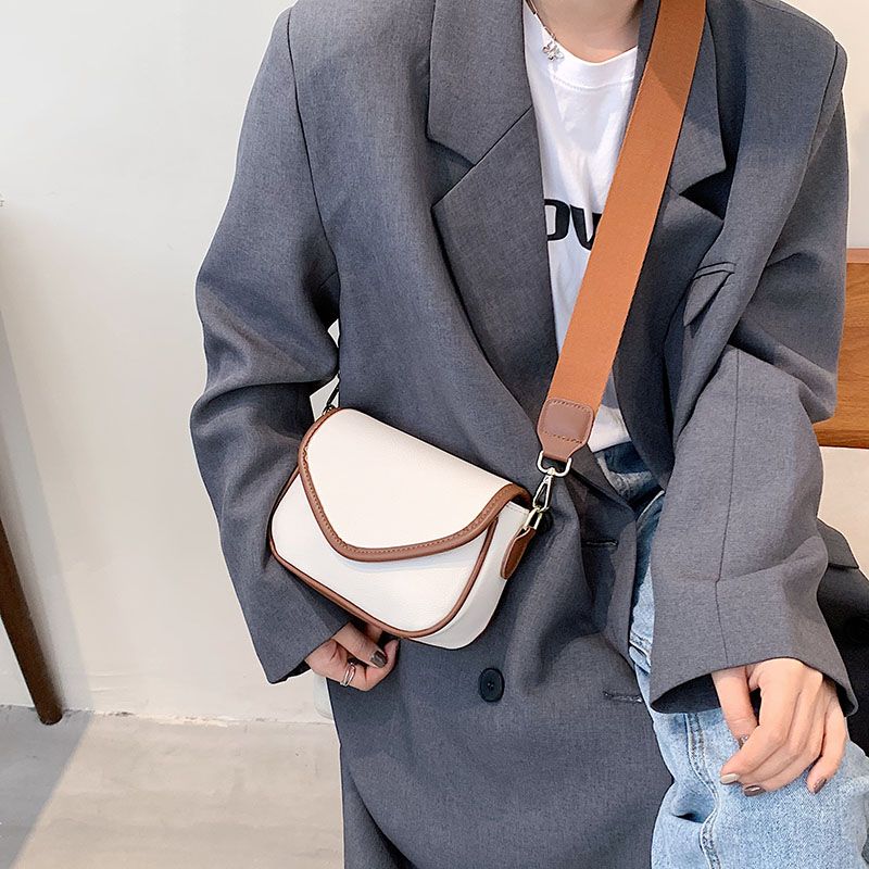 Lively Dames Designer Ronde Leren Portemonnee Handtas - Beige met Bruin