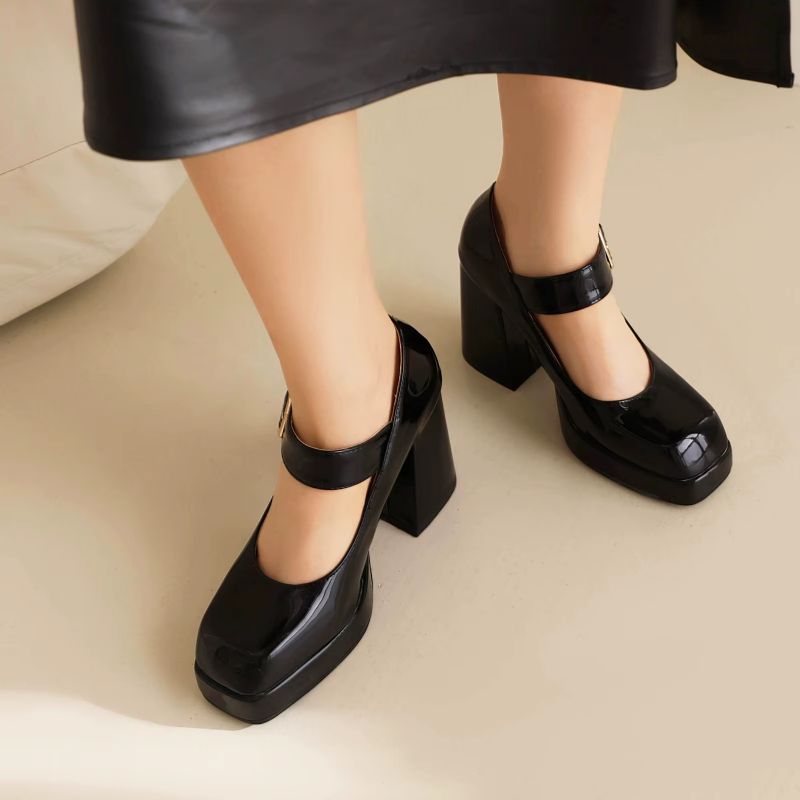 Liz Dames Vierkante Teen Pumps - Rood