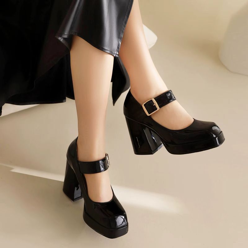 Liz Dames Vierkante Teen Pumps - Rood