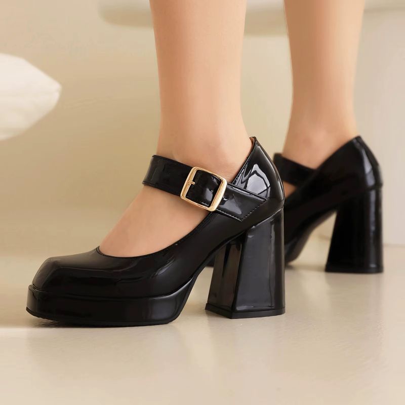 Liz Dames Vierkante Teen Pumps - Rood