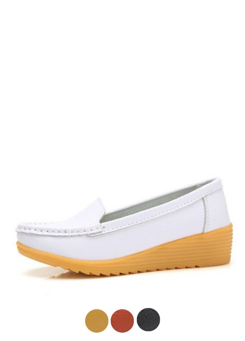 Liza Dames Loafer Platform Leren Schoenen