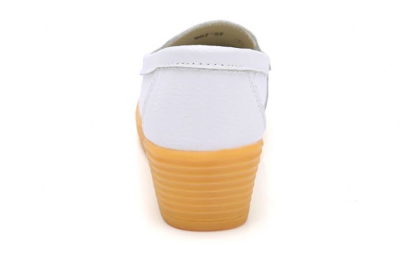 Liza Dames Loafer Platform Leren Schoenen - Wit