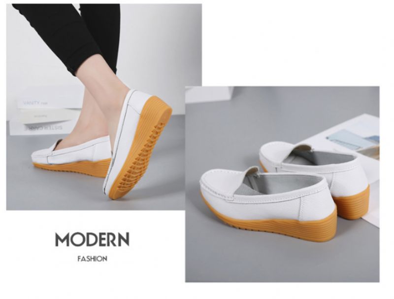 Liza Dames Loafer Platform Zwarte Schoenen - Zwart