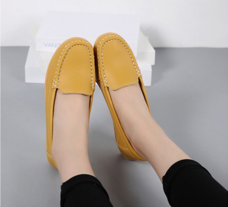 Liza Dames Loafer Platform Zwarte Schoenen - Zwart