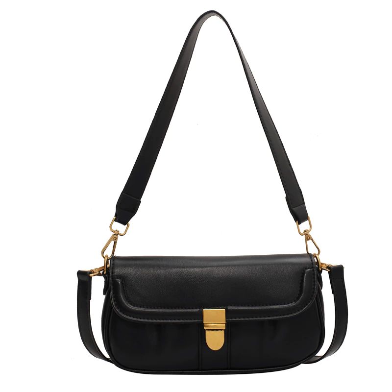 Liza Dames Luxe Leren Crossbody Handtas - Zwart