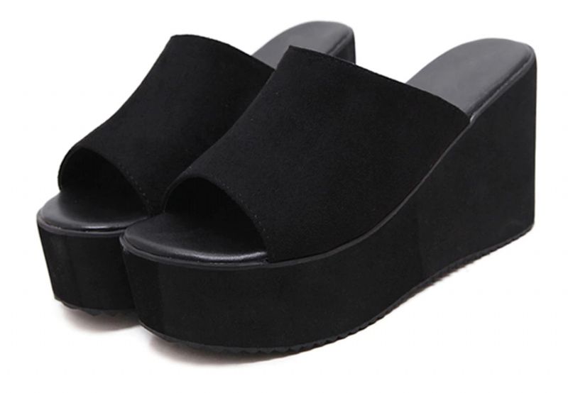 Liza Dames Platform Zomer Sandaal - Zwart