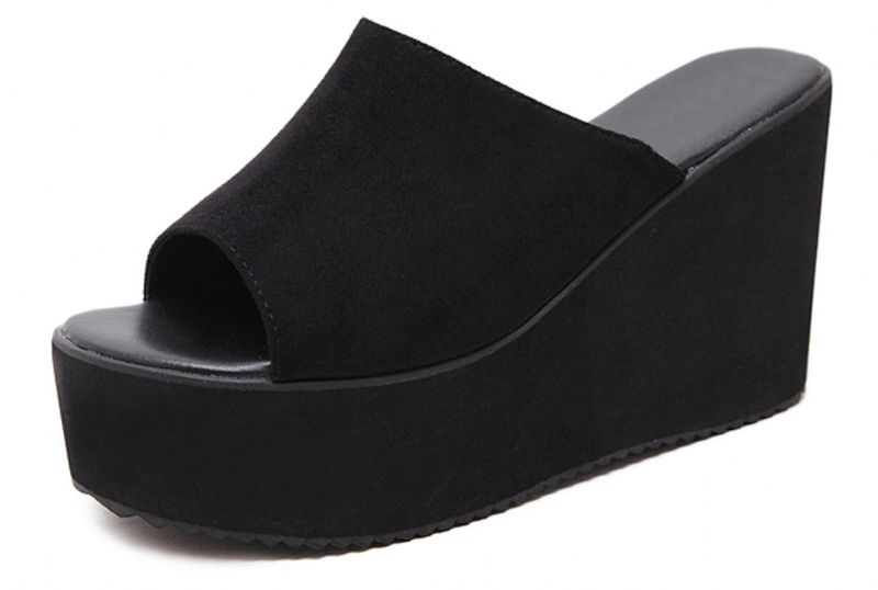 Liza Dames Platform Zomer Sandaal - Zwart