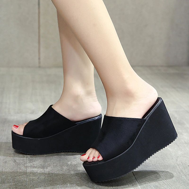 Liza Dames Platform Zomer Sandaal - Zwart
