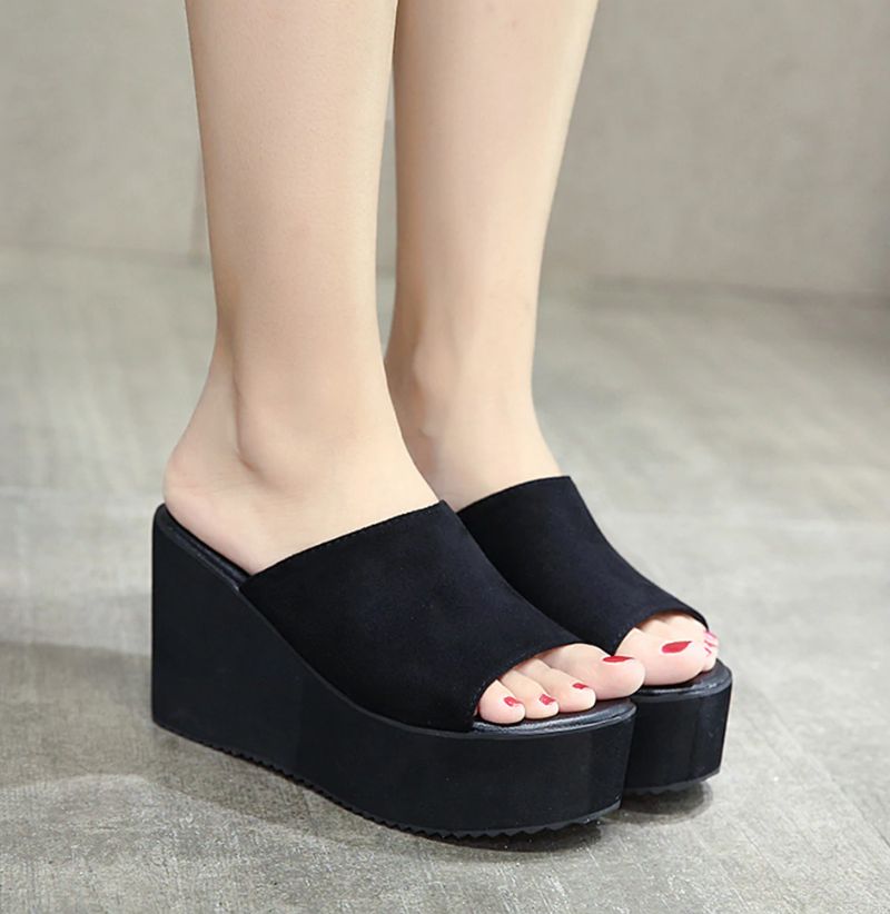 Liza Dames Platform Zomer Sandaal - Zwart