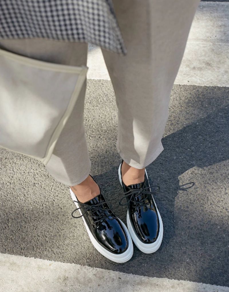 Llaru Dames Ronde Neus Platform Schoenen - Geel
