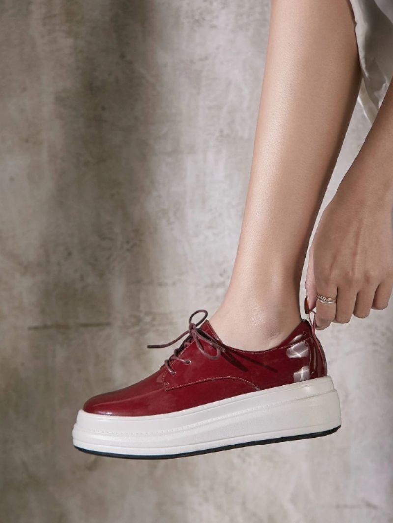 Llaru Dames Ronde Neus Platform Schoenen - Geel