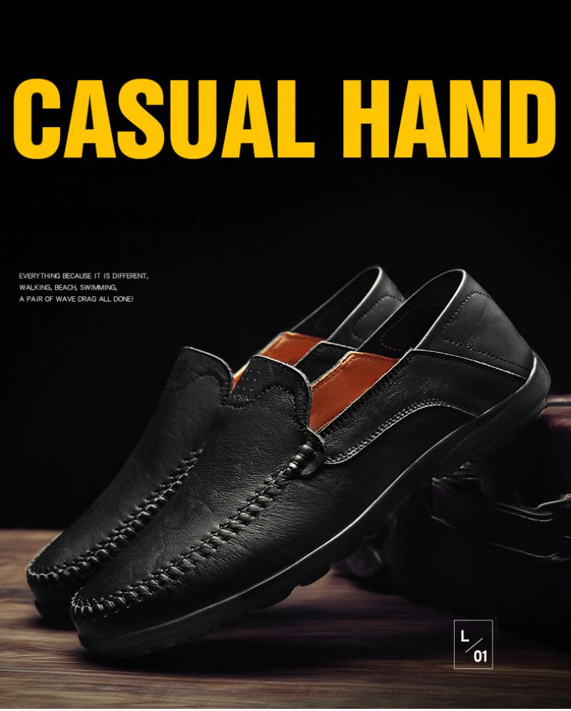 Loaiz Heren Loafer Schoenen - Zwart Hollow