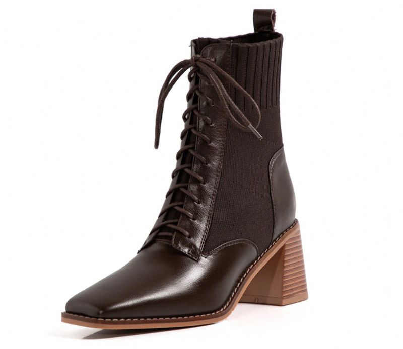 Loana Dames Mode Leren Zwarte Laarzen - Zwart