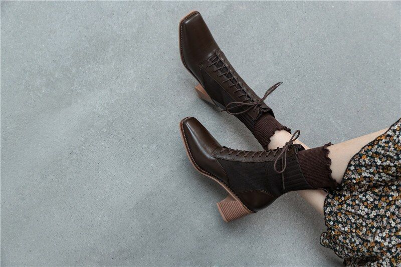 Loana Dames Mode Leren Zwarte Laarzen - Zwart