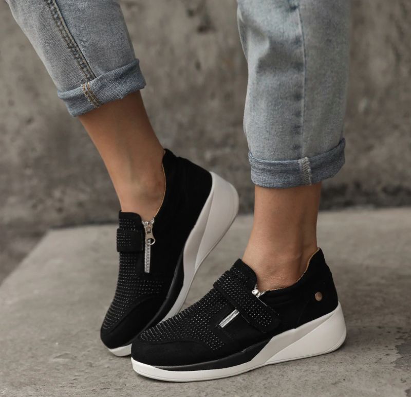Loanina Dames Loafer Zwarte Schoenen - Zwart