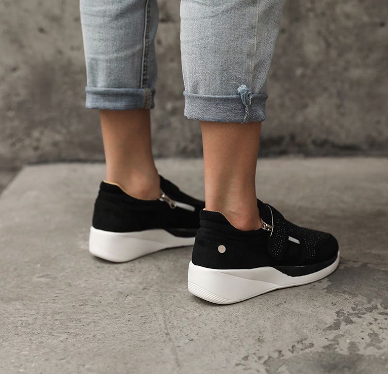Loanina Dames Loafer Zwarte Schoenen - Zwart