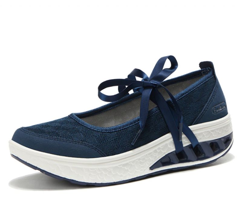 Lois Dames Platform Slip-on Schoenen - Zwart
