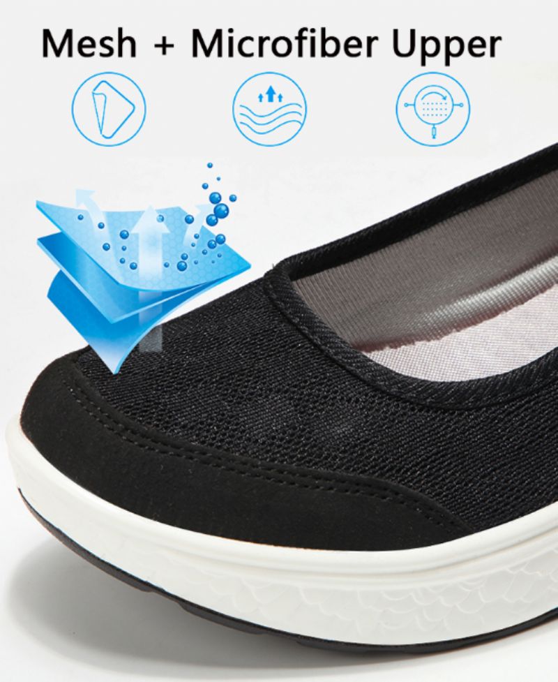 Lois Dames Platform Slip-on Schoenen - Zwart