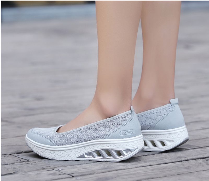 Lois Dames Platform Slip-on Schoenen - Zwart