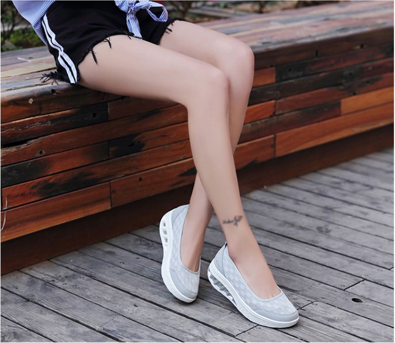Lois Dames Platform Slip-on Schoenen - Zwart