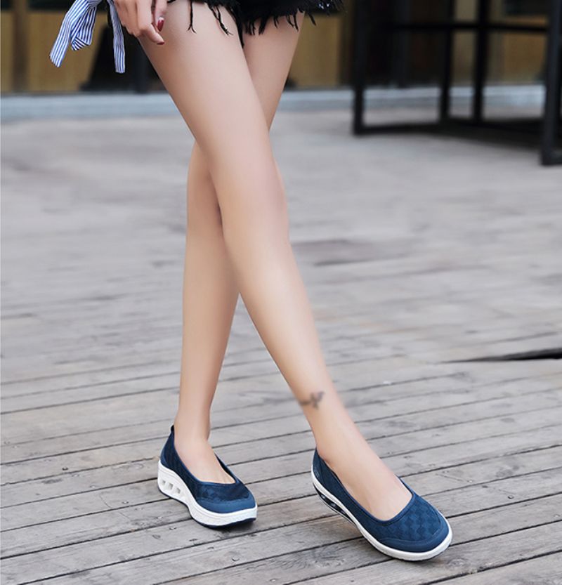 Lois Dames Platform Slip-on Schoenen - Zwart