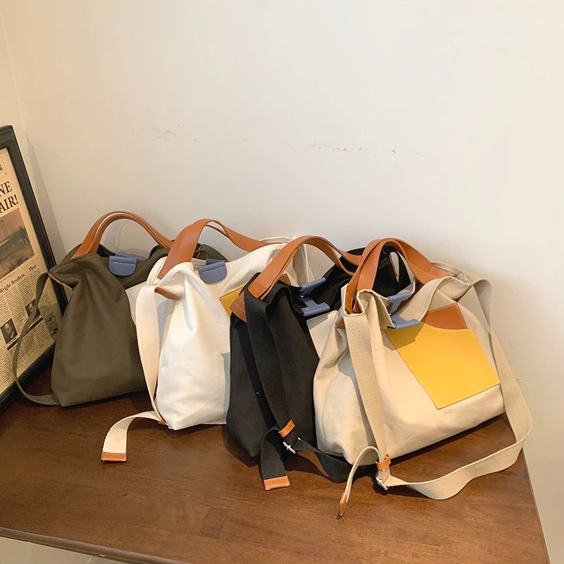 Lola Dames Grote Hoge Capaciteit Canvas Handtas - Beige