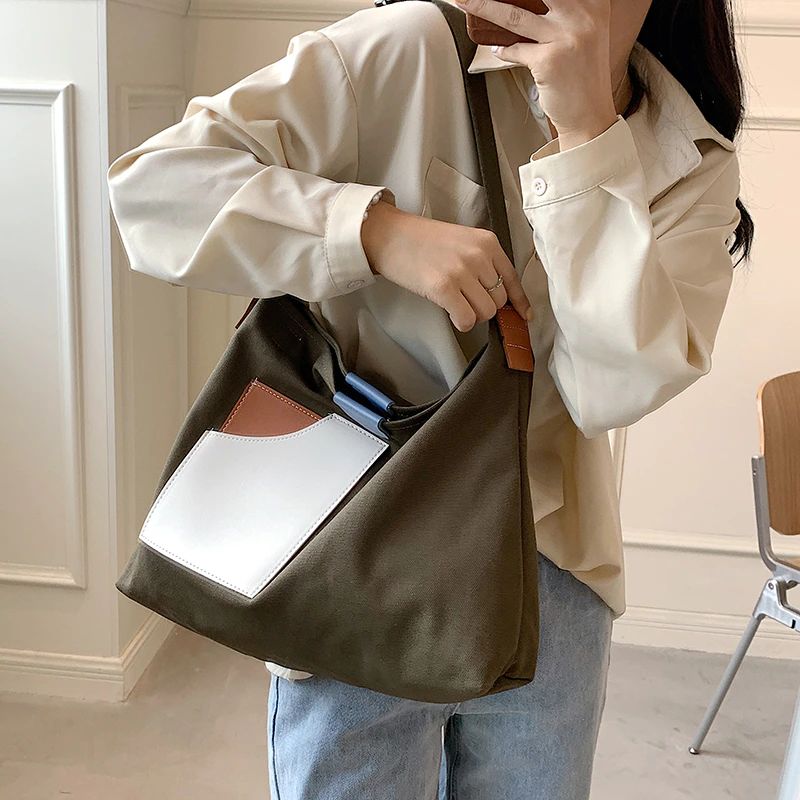 Lola Dames Grote Hoge Capaciteit Canvas Handtas - Beige