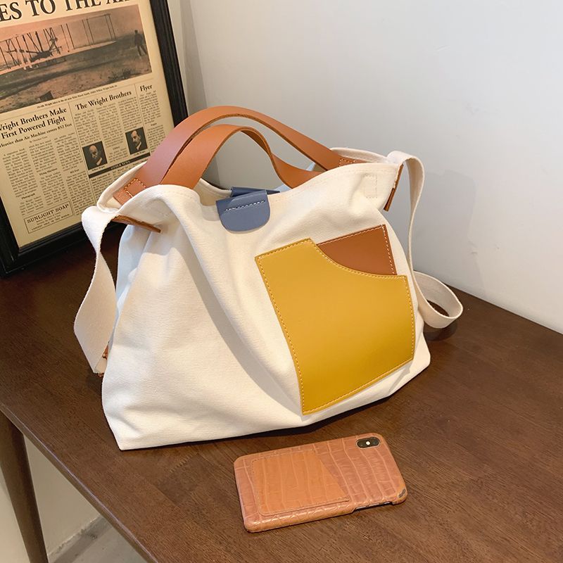 Lola Dames Grote Hoge Capaciteit Canvas Handtas - Beige