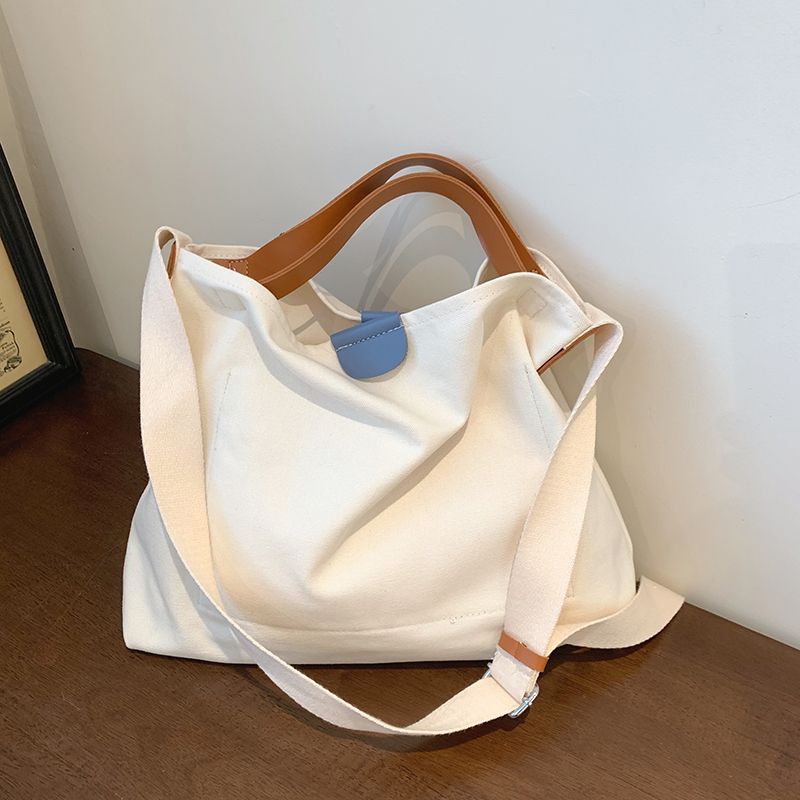 Lola Dames Grote Hoge Capaciteit Canvas Handtas - Beige