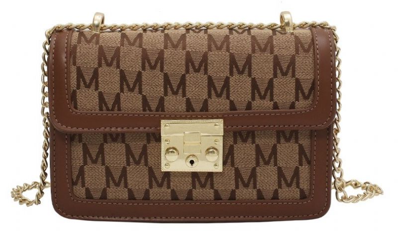 Lolis Dames Kleine Leren Crossbody Handtas - Koffie