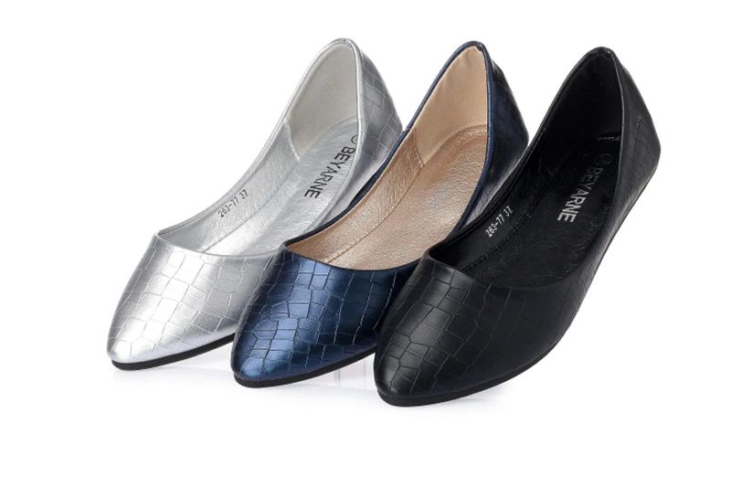 Lolita Dames Platte Zachte Zolen Schoenen - Zilver