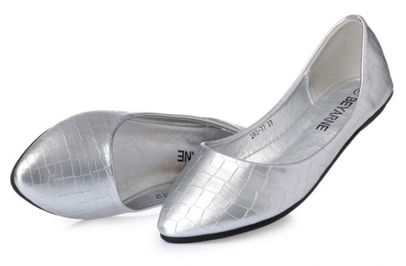 Lolita Dames Platte Zachte Zolen Schoenen - Zilver