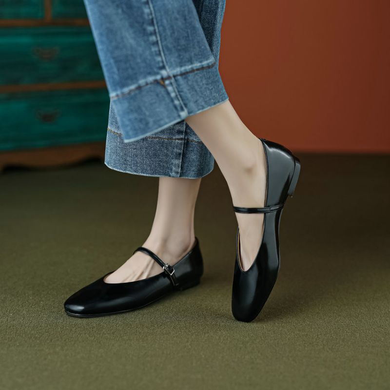 Loreana Dames Kantoor Platte Schoenen - Zwart