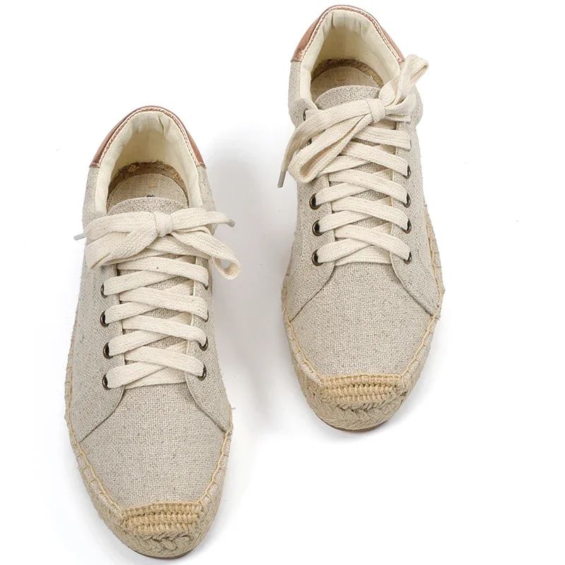 Loreana Dames Platform Hennep Espadrilles - Beige