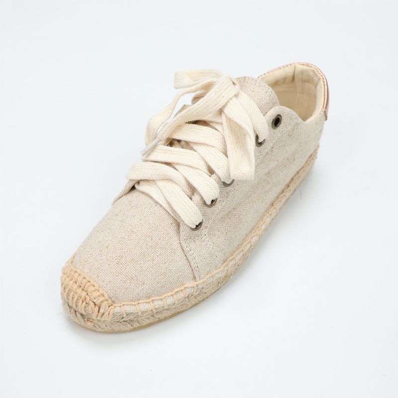 Loreana Dames Platform Hennep Espadrilles - Beige