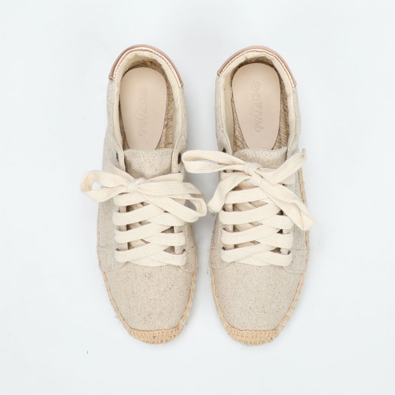 Loreana Dames Platform Hennep Espadrilles - Beige