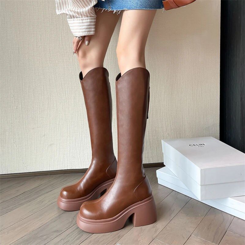 Loren Dames Herfst Platform Laarzen - Zwart