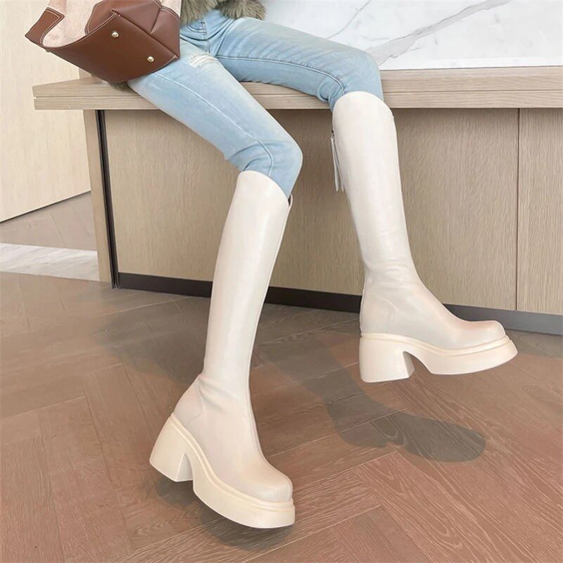 Loren Dames Herfst Platform Laarzen - Zwart