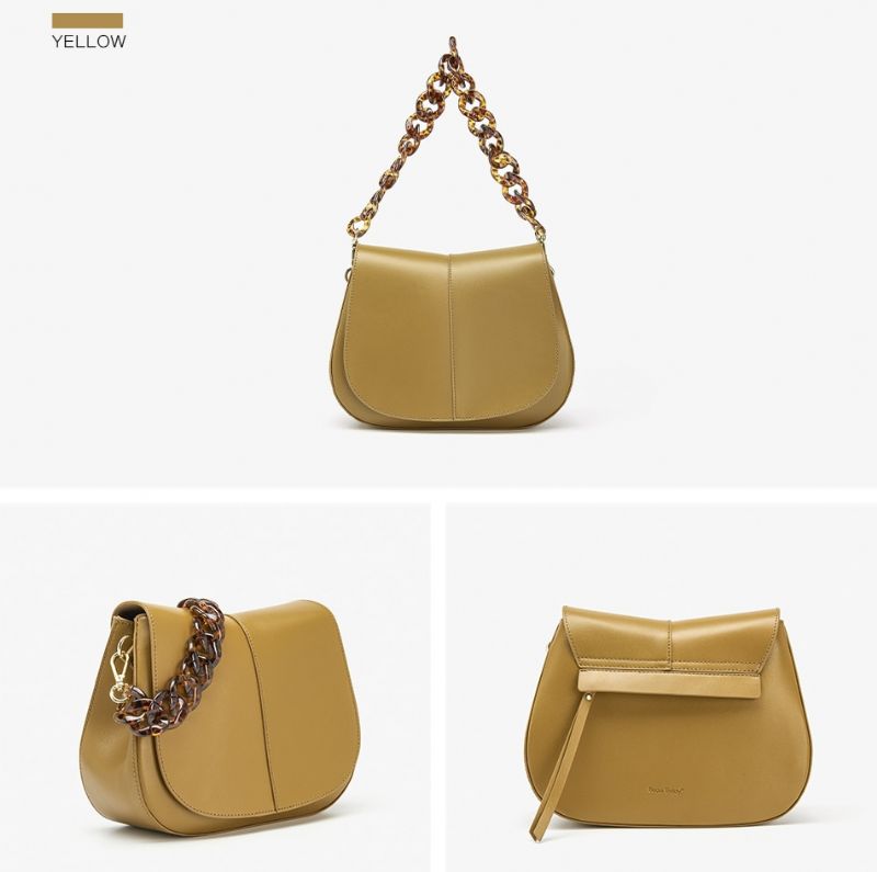 Loren Dames Leren Handtas Met Ketting - Groen